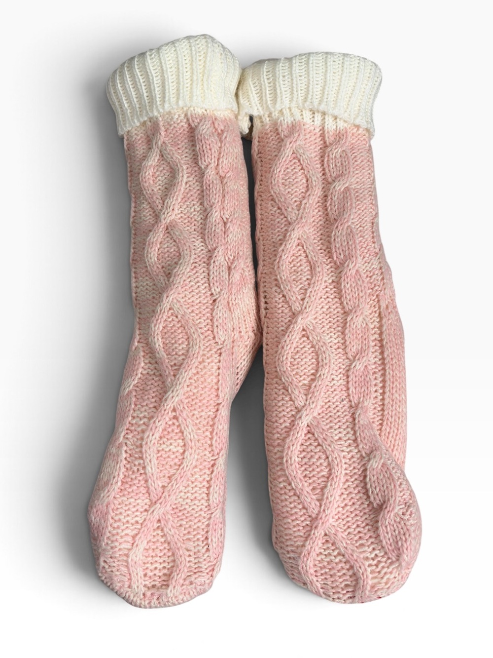 Cozy Cable Knit Women's Sweater Socks - Pink